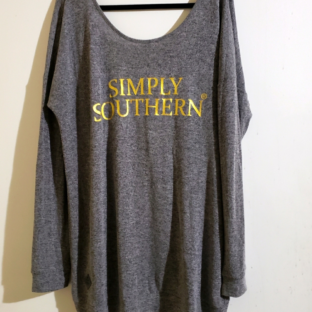 NWT Crossed Back Scoop front Sweater, Heather grey